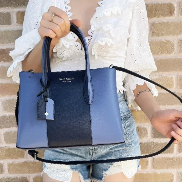 Kate Spade Eva Split Satchel/Crossbody (BluberryTwo-Tone) LIKE NEW - Picture 2 of 5